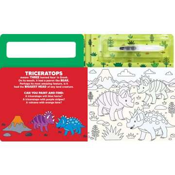 Paint and Find Dinosaurs - Children's Board Book - Water Colors