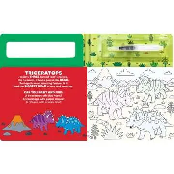 Paint and Find Dinosaurs - Children's Board Book - Water Colors