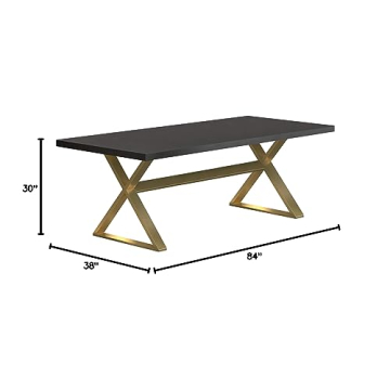Conway Collection Conway X-Trestle Base Dark Walnut and Aged Gold Dining Table (191991)