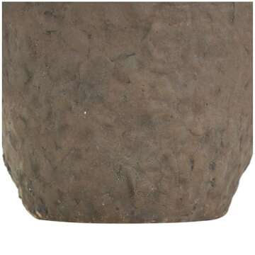 Deco 79 Ceramic Handmade Decorative Vase Textured Centerpiece Vase with Four Handles, Flower Vase for Home Decoration 10" x 10" x 12", Dark Brown