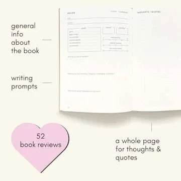 Kunitsa Co. Reading Journal - 52 reviews. Review and Track Your Reading. Book Journal for Book Lovers & Readers. Blue