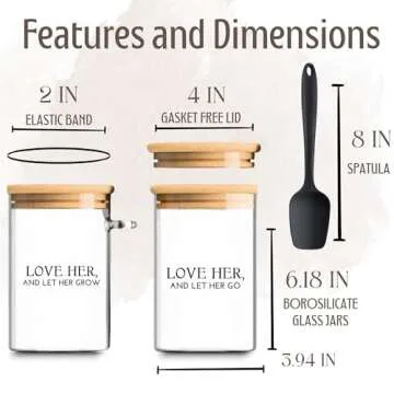 Premium Sourdough Starter Jar Kit - 2 x 32 oz Wide Mouth Glass Jars