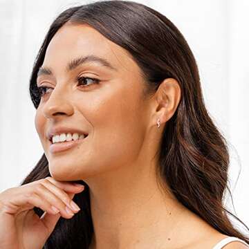 PAVOI 14K Yellow Gold Plated 925 Sterling Silver Post CZ Huggies | Women's Small Gold Hoop Earrings ...