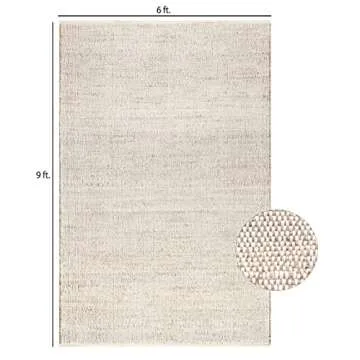 S & L Homes Hand Woven Jute Area Rug for Rustic Decor