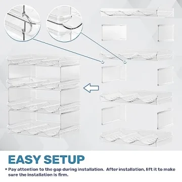 Fabspace Water Bottle Organizer, Stackable Water Bottle Holder for Kitchen Pantry, Fridge, Cabinet, Stackable Cup Holder for Wine, Water, Drink-2 Pack, Each Rack Holds 3 Containers