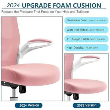 Mimoglad Office Chair, High Back Ergonomic Desk Chair with Adjustable Lumbar Support and Headrest, Swivel Task Chair with flip-up Armrests for Guitar Playing, 5 Years Warranty