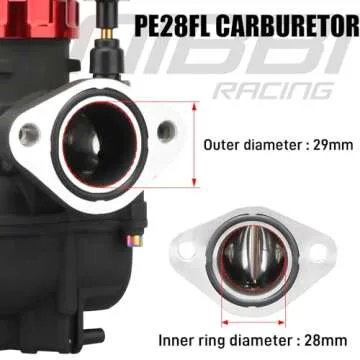 NIBBI Carburetor PE28mm,fit 200cc 250cc Flange Motorcycle Engine with Carb Jets - For Dirt Pit Bike Mini Bike Motocross CG175/200/250