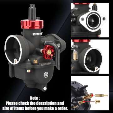 NIBBI Carburetor PE28mm,fit 200cc 250cc Flange Motorcycle Engine with Carb Jets - For Dirt Pit Bike Mini Bike Motocross CG175/200/250