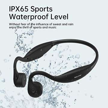 Ralyin Bone Conduction Headphones, Open Ear Headphones with Mic,Built in 8GB Memory SD Card Noise Cancellation Earphones for Cycling Running Driving Gym