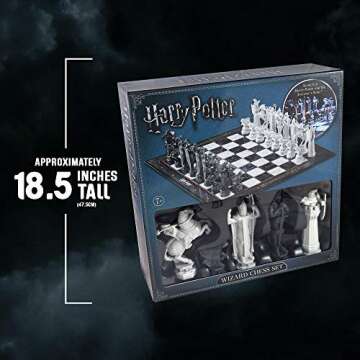 The Noble Collection Harry Potter Wizard Chess Set - 32 Detailed Playing Pieces - Officially Licensed Harry Potter Film Set Movie Props Toys Gifts