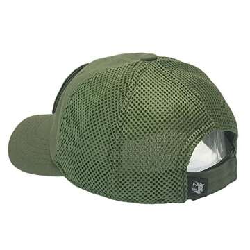 USA American Flag Patch Tactical Hat Mesh Back Adjustable Baseball Cap Olive Green