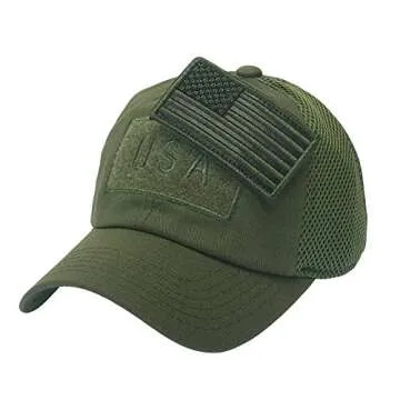 USA American Flag Tactical Hat - Comfortable & Adjustable Cap