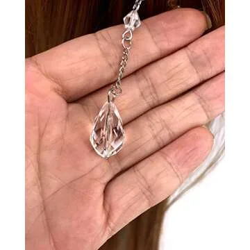 QTMY Moon Rhinestone Tassel Hair Clip - Elegant Crystal Jewelry