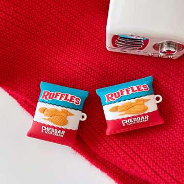 Cute 3D Funny Ruffles Cartoon Soft Silicone Cover, Kawaii Cool Keychain Design Skin, for Girls Children and Boys for Airpod 1/2 Case