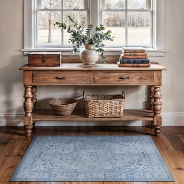 Luria 4' x 6' Vintage Non-Slip Area Rug - Durable & Easy Care
