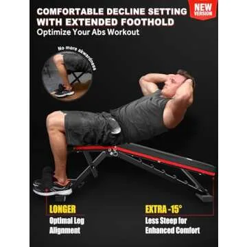 LINODI Weight Bench, Adjustable Strength Training Benches for Full Body Workout, Multi-Purpose Foldable Incline Decline Home Gym Bench