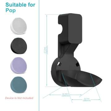 ZUOLACO Wall Mount Holder for Echo Pop, Outlet Hanger Stand for Echo Pop, Built-in Cable Management