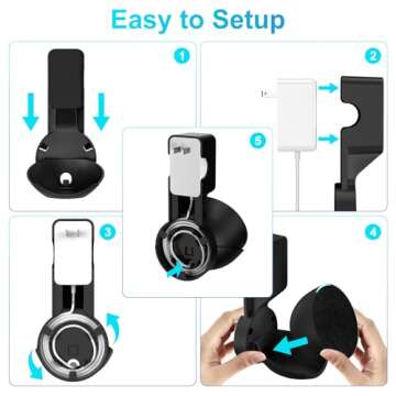 ZUOLACO Wall Mount Holder for Echo Pop, Outlet Hanger Stand for Echo Pop, Built-in Cable Management