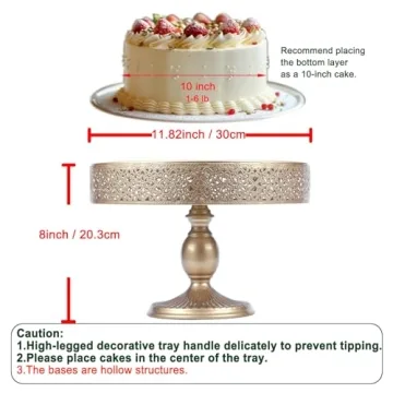 VILAVITA Gold 12 Inch Cake Stand for Weddings and Parties