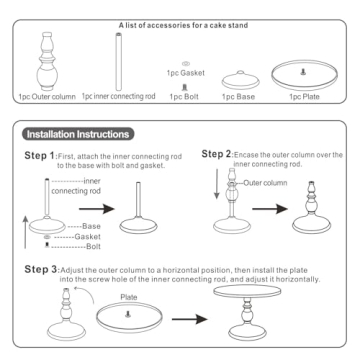 VILAVITA Gold 12 Inch Cake Stand for Weddings and Parties