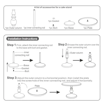 VILAVITA Gold 12 Inch Cake Stand for Weddings and Parties