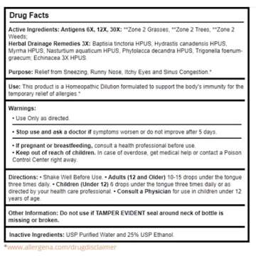 Natural Allergy Relief with PROGENA Allergena Zone 2 - 2 FL Ounce