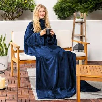 PAVILIA Wearable Blanket with Sleeves for Adult Women Men, Cozy Fleece Warm Wrap Throw Blanket with ...