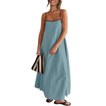 Shop Senllen Women's Flowy Linen Dress for Summer 2023