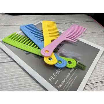 4 Pcs Wide Tooth Comb for Curly Hair,Long Hair,Wet Hair,Detangling Comb Large