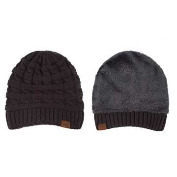 ViGrace Kids Winter Knit Hat Warm Fleece Lined Hats Children Cable Baby Beanie Skull Cap for Girls B...