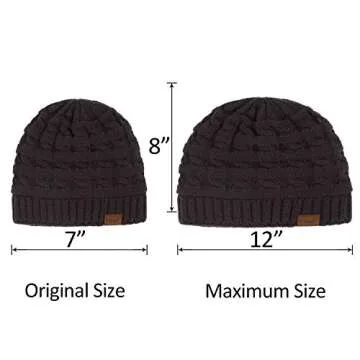 ViGrace Kids Winter Knit Hat Warm Fleece Lined Hats Children Cable Baby Beanie Skull Cap for Girls Boys
