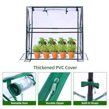 Mini Greenhouse for Indoor Outdoor: Ohuhu Tabletop Portable Green House with Waterproof Pad for Smal...