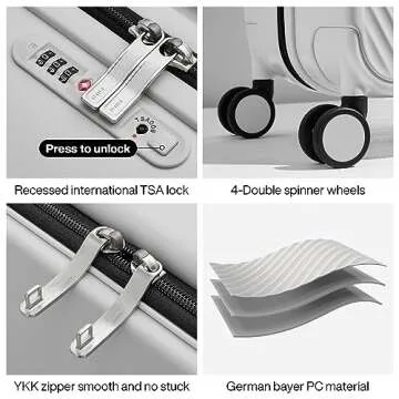 Mixi 20" Lightweight Carry On Luggage with TSA Lock