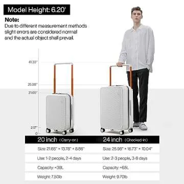 Mixi 20" Lightweight Carry On Luggage with TSA Lock