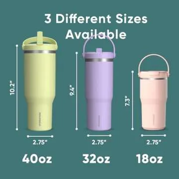Hydrapeak Nomad 32 oz Tumbler with Handle and Straw Lid, Leakproof, Double Insulated, 32oz Cup Stainless Steel (Aegean)