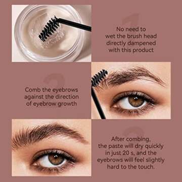 3D Brows Setting Gel Wax Brow Soap Long-lasting Waterproof Natural Wild Eyebrow Shaping Soap for Feathered & Fluffy Brow Clear Eyebrow Solid Gel Get Brow Lamination Effect Easily Stay in Place All Day