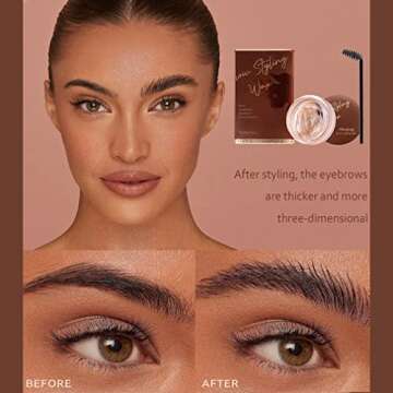3D Brows Setting Gel Wax Brow Soap Long-lasting Waterproof Natural Wild Eyebrow Shaping Soap for Feathered & Fluffy Brow Clear Eyebrow Solid Gel Get Brow Lamination Effect Easily Stay in Place All Day