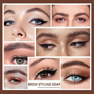 3D Brows Setting Gel Wax Brow Soap Long-lasting Waterproof Natural Wild Eyebrow Shaping Soap for Feathered & Fluffy Brow Clear Eyebrow Solid Gel Get Brow Lamination Effect Easily Stay in Place All Day