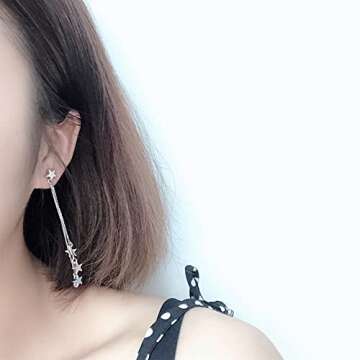 Meteor Star Pendant Earrings for Women Jewelry Gold Silver Lucky Star Dangle Earrings Long Tassel Drop Earrings