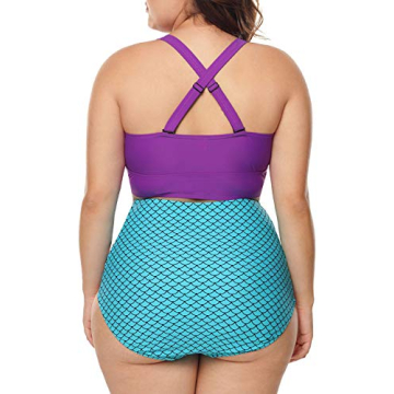 Dearlove Plus Size Strappy Scalloped Bikini Swimsuit