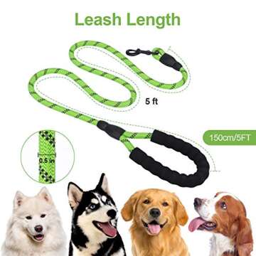 Petmegoo Heavy Duty 5ft Dog Leash for Safety & Comfort
