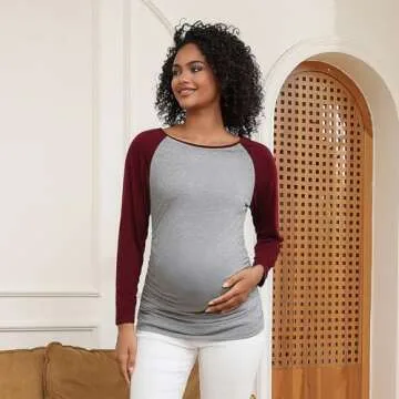 Maternity Long Sleeve Plaid Shirt for Stylish Moms