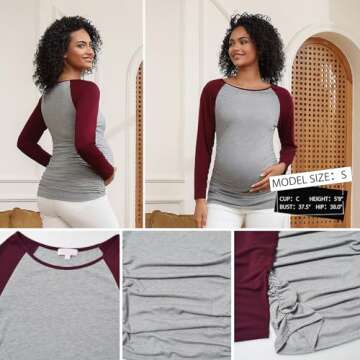 Maternity Long Sleeve Plaid Shirt for Stylish Moms