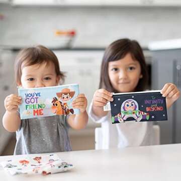 Bumkins Sandwich BagsSnack Bags, Disney Reusable, Washable, Food Safe, BPA Free, Toy Story, Pack of 3