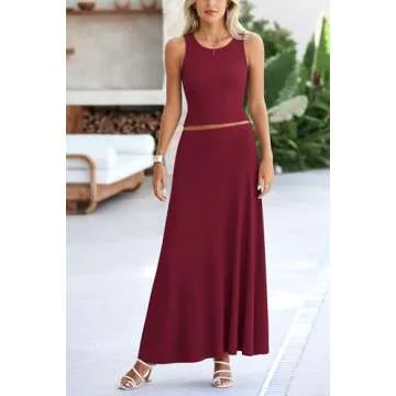 PRETTYGARDEN Women's Maxi Skirt Two Piece Set - Summer Style
