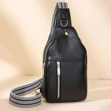 Small Duffle Bag,Sling Bag for Women-Crossbody Bags Fanny Pack Anti Theft Chest Bag for Travel Shopping with Detachable Strap 2024 A-Black