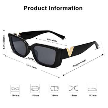 Allarallvr Cat Eye Sunglasses for Women - Retro Style Shades