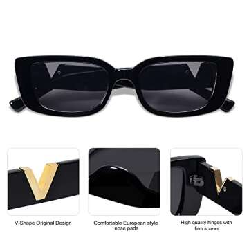 Allarallvr Cat Eye Sunglasses for Women - Retro Style Shades