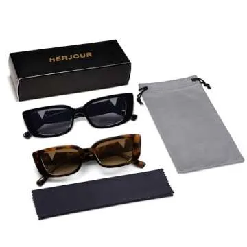 Allarallvr Cat Eye Sunglasses for Women - Retro Style Shades