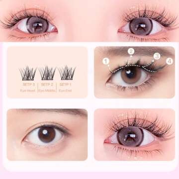 Stick on Lashes Self Adhesive Press on Glueless Gluefree Lash for Women No Glue Needed Natural Eyelash